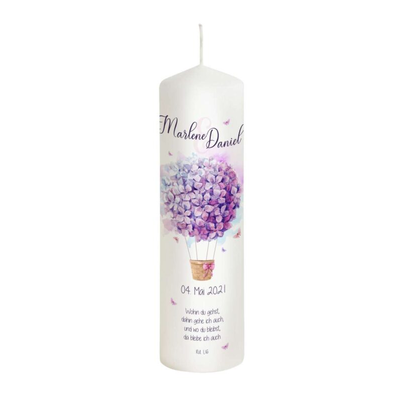 Bild von   hochzeitskerze luftballon modjpg | Individuelle 🎁 persönliche 🎁 personalisierte Geschenke bedruckt ▪ bestickt ▪ graviert