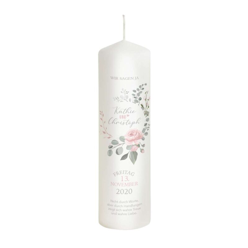 Bild von   hochzeitskerze rose modell rojpg | Individuelle 🎁 persönliche 🎁 personalisierte Geschenke bedruckt ▪ bestickt ▪ graviert