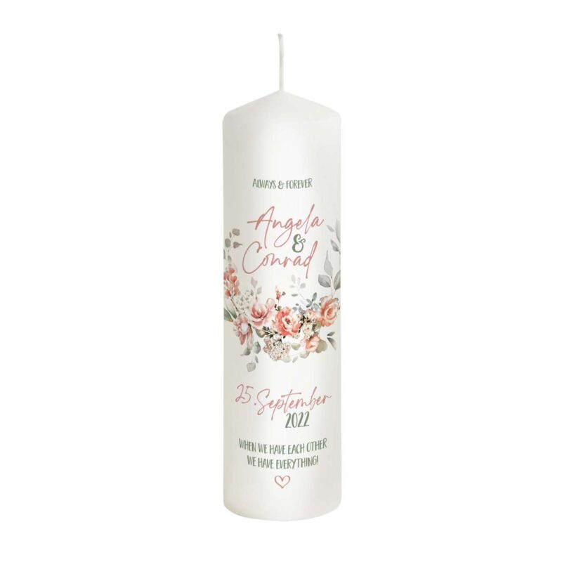 Hochzeitskerze Blume - Modell always and forever "25 cm x 8 cm"