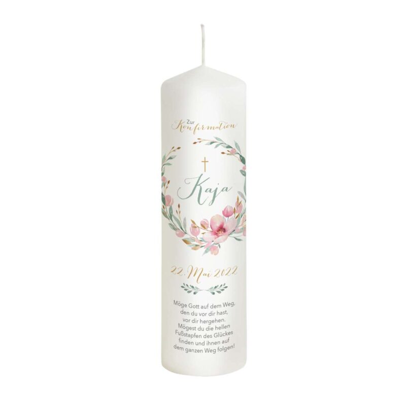 Bild von   konfirmationskerze maedchen kijpg | Individuelle 🎁 persönliche 🎁 personalisierte Geschenke bedruckt ▪ bestickt ▪ graviert
