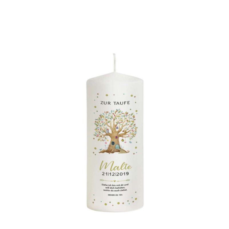 Bild von   patenkerze lebensbaum modelljpg | Individuelle 🎁 persönliche 🎁 personalisierte Geschenke bedruckt ▪ bestickt ▪ graviert