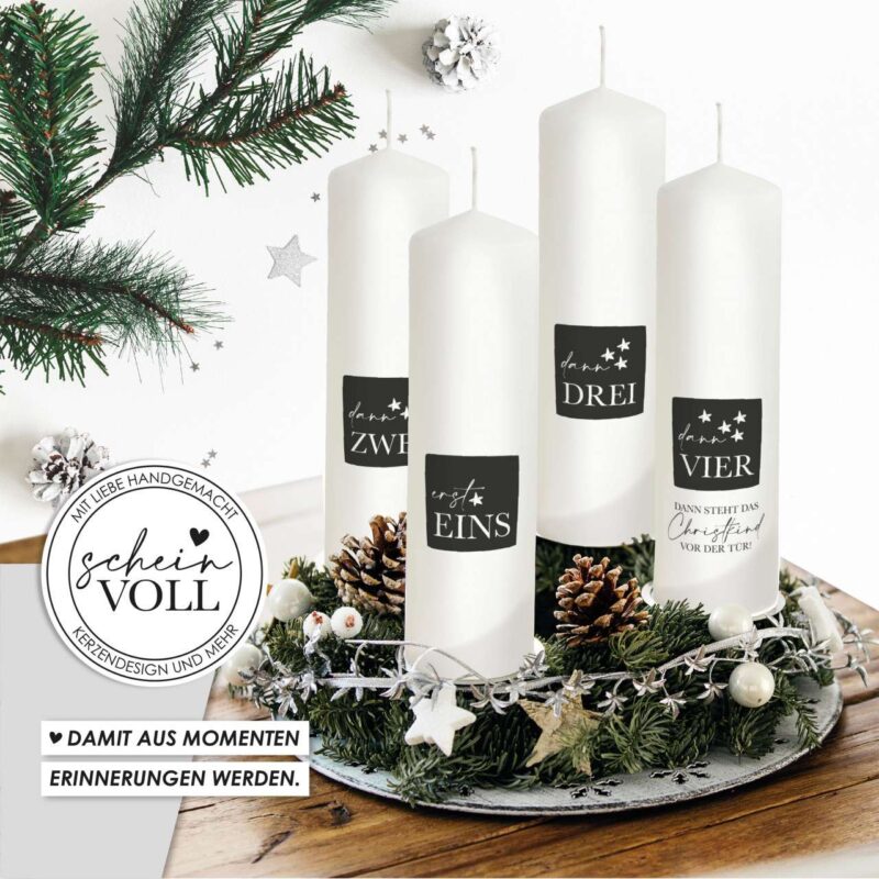 Bild von   adventskerzen mit zahlen mojpg | Individuelle 🎁 persönliche 🎁 personalisierte Geschenke bedruckt ▪ bestickt ▪ graviert