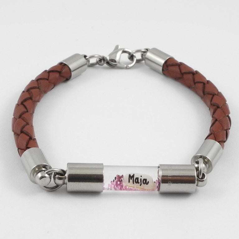 Bild von   armband mit namen leder braunjpg | Individuelle 🎁 persönliche 🎁 personalisierte Geschenke bedruckt ▪ bestickt ▪ graviert