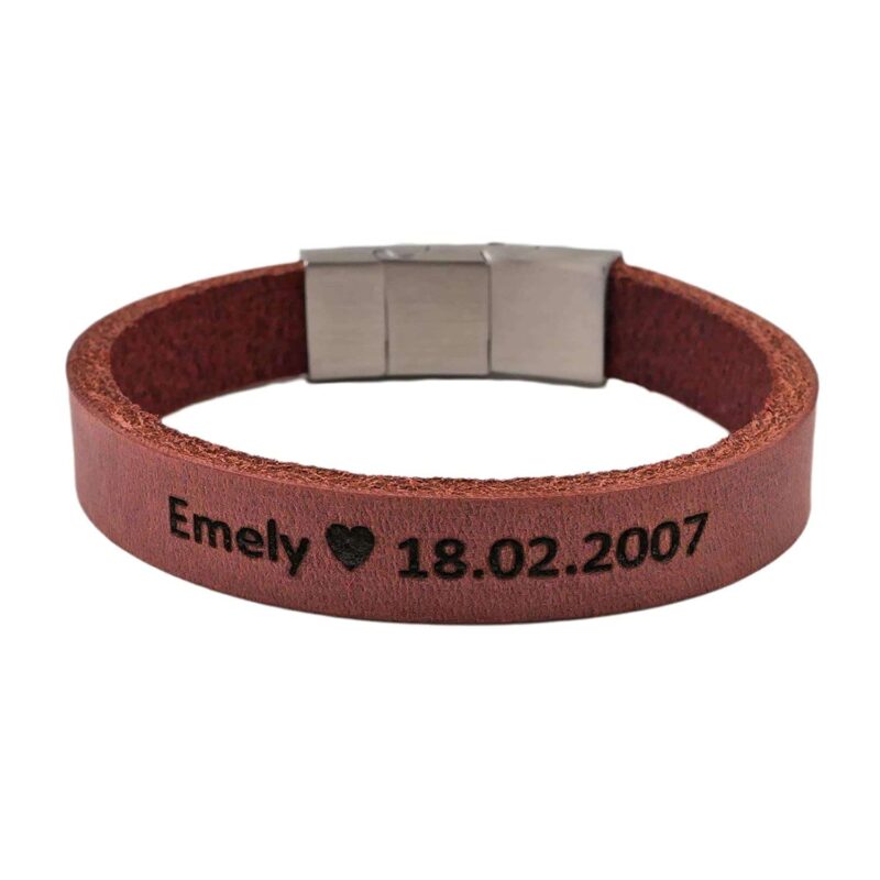 Bild von   lederarmband mit gravur lederjpg | Individuelle 🎁 persönliche 🎁 personalisierte Geschenke bedruckt ▪ bestickt ▪ graviert