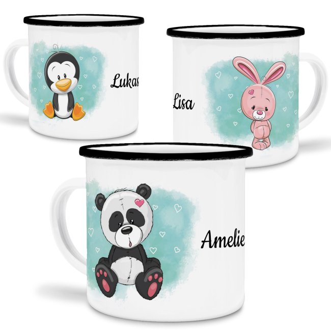 Bild von   kindertasse aus emaille saajpg | Individuelle 🎁 persönliche 🎁 personalisierte Geschenke bedruckt ▪ bestickt ▪ graviert