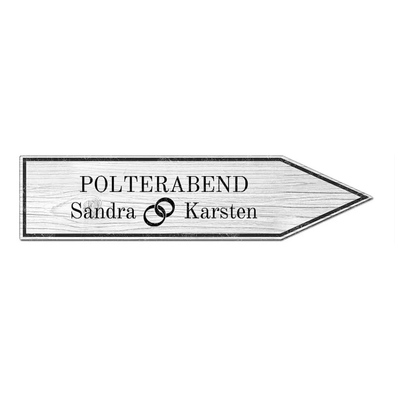 Bild von   metall richtungspfeil polterabjpg | Individuelle 🎁 persönliche 🎁 personalisierte Geschenke bedruckt ▪ bestickt ▪ graviert