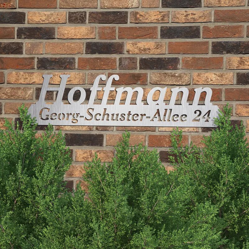 Bild von   edelstahl hausnummer mit namejpg | Individuelle 🎁 persönliche 🎁 personalisierte Geschenke bedruckt ▪ bestickt ▪ graviert