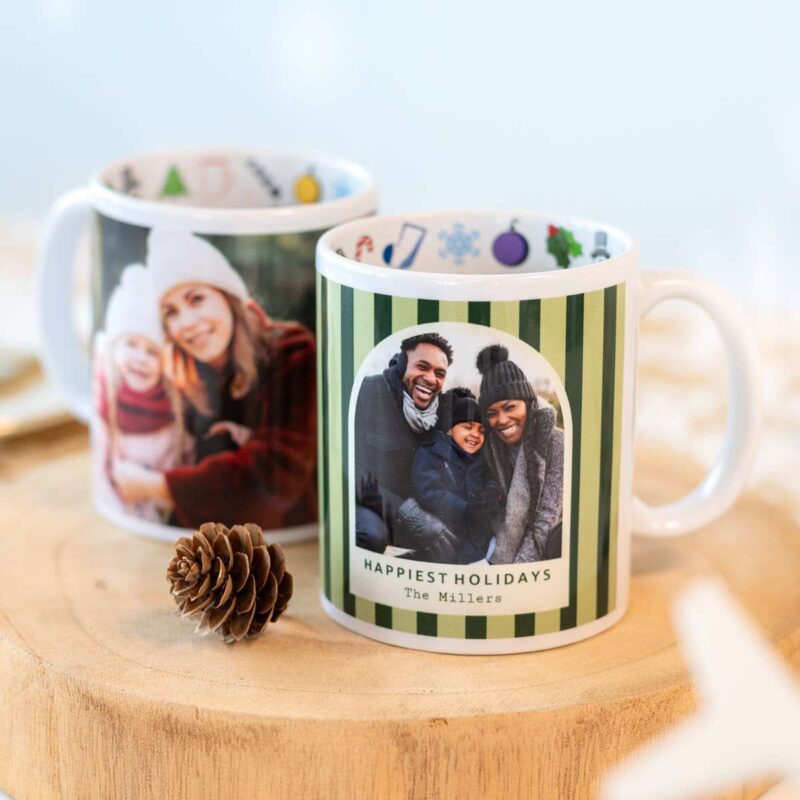 Personalisierte Weihnachtstasse | Hochwertige Keramiktasse mit Weihnachtsmotiv mit Fotos und oder Wunschtext selbst gestalten | 1 Stk.