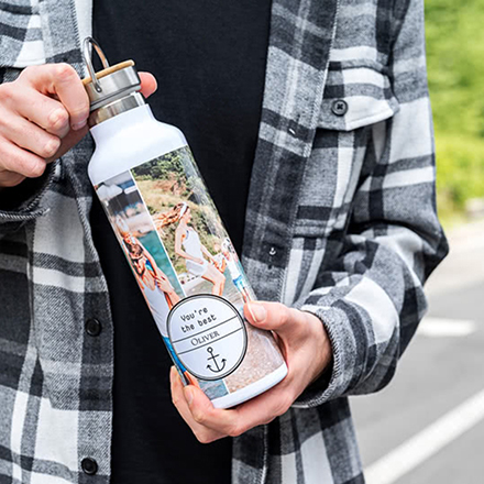 Bild von   personalisierte trinkflasche mjpg | Individuelle 🎁 persönliche 🎁 personalisierte Geschenke bedruckt ▪ bestickt ▪ graviert
