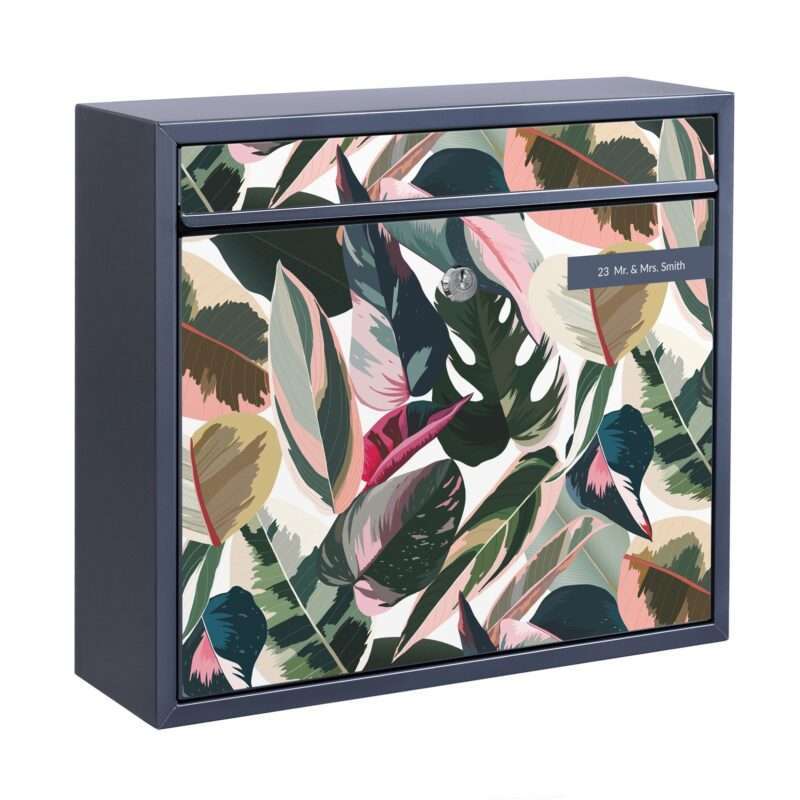 Briefkasten mit eigenem Text Pinke Tropen Muster XXL