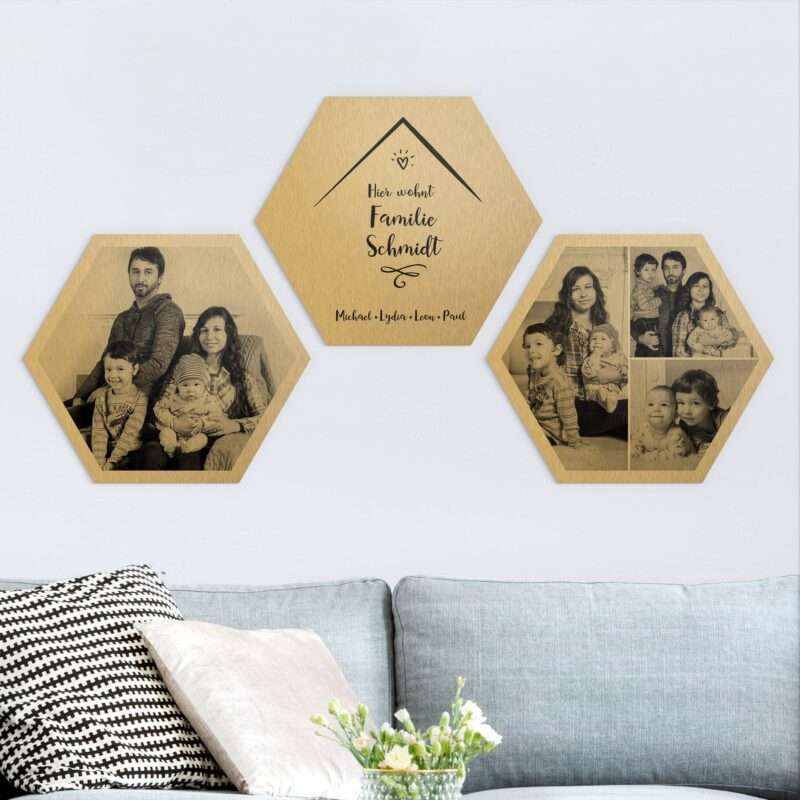 Bild von   hexagon bild alu dibond designjpg | Individuelle 🎁 persönliche 🎁 personalisierte Geschenke bedruckt ▪ bestickt ▪ graviert