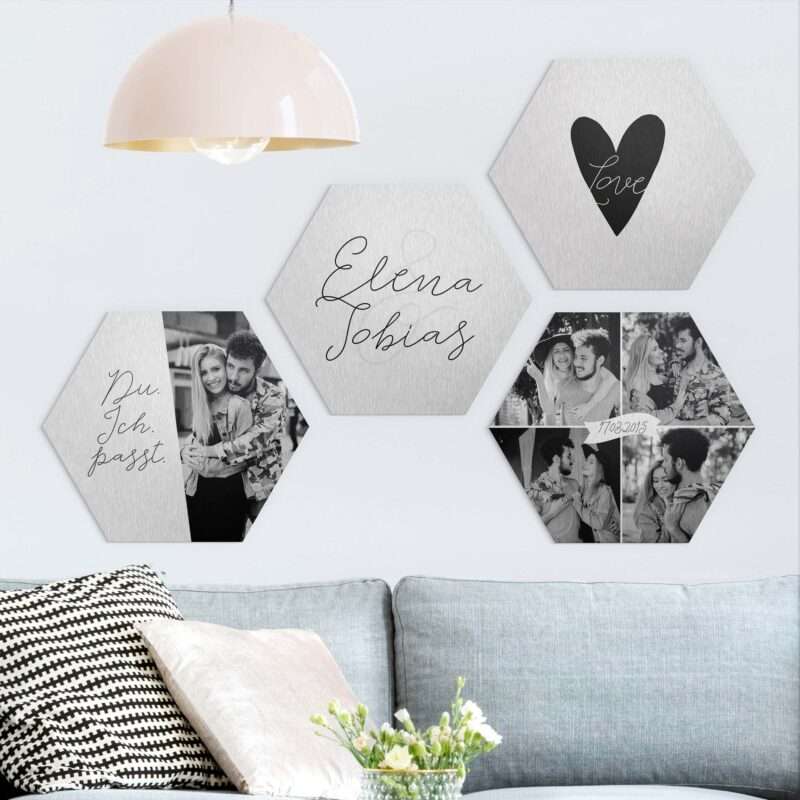 Bild von   hexagon bild alu dibond designjpg | Individuelle 🎁 persönliche 🎁 personalisierte Geschenke bedruckt ▪ bestickt ▪ graviert