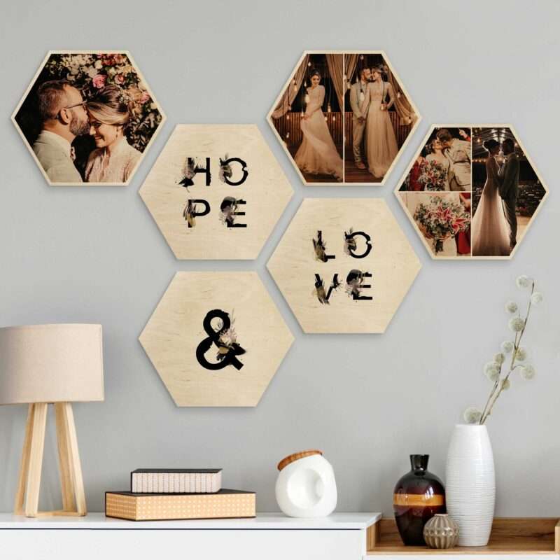 Bild von   hexagon bild holz designer mehjpg | Individuelle 🎁 persönliche 🎁 personalisierte Geschenke bedruckt ▪ bestickt ▪ graviert