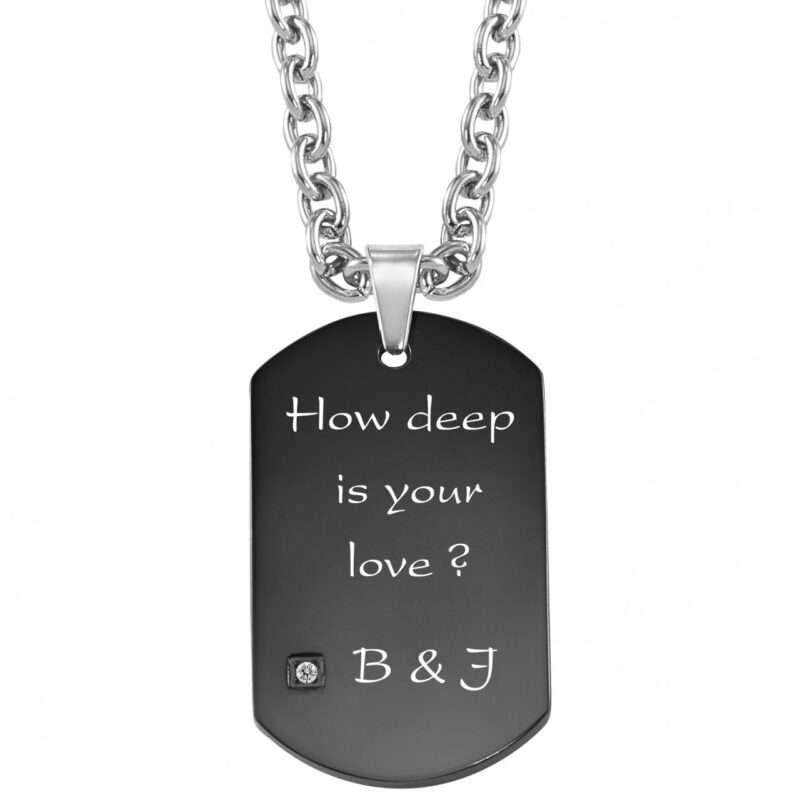 Bild von   gravuranhaenger dog tag zirkonjpg | Individuelle 🎁 persönliche 🎁 personalisierte Geschenke bedruckt ▪ bestickt ▪ graviert