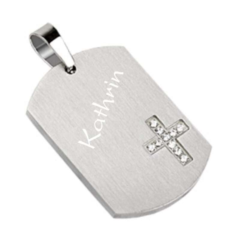 Bild von   gravuranhaenger dog tag mit krjpg | Individuelle 🎁 persönliche 🎁 personalisierte Geschenke bedruckt ▪ bestickt ▪ graviert
