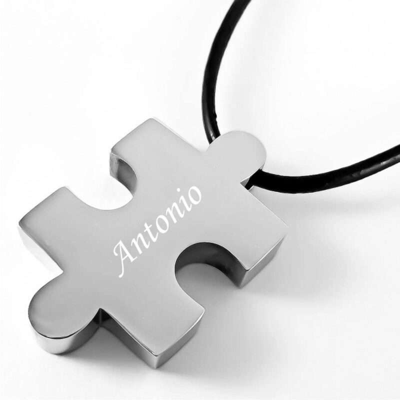 Bild von   gravuranhaenger puzzle silberjpg | Individuelle 🎁 persönliche 🎁 personalisierte Geschenke bedruckt ▪ bestickt ▪ graviert