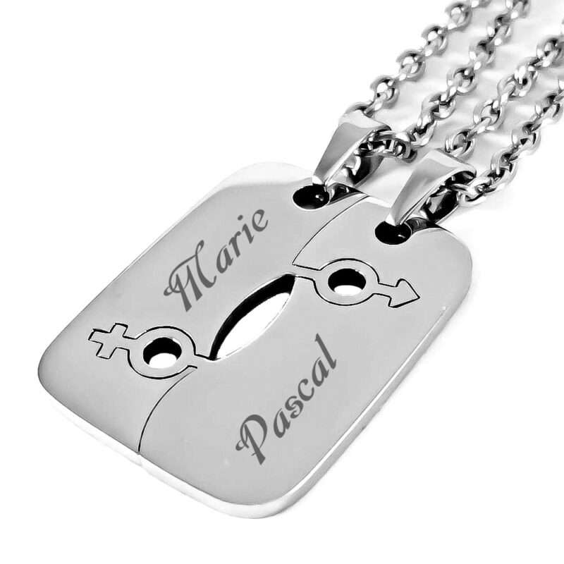 Bild von   partner anhaenger mit gravur sjpg | Individuelle 🎁 persönliche 🎁 personalisierte Geschenke bedruckt ▪ bestickt ▪ graviert