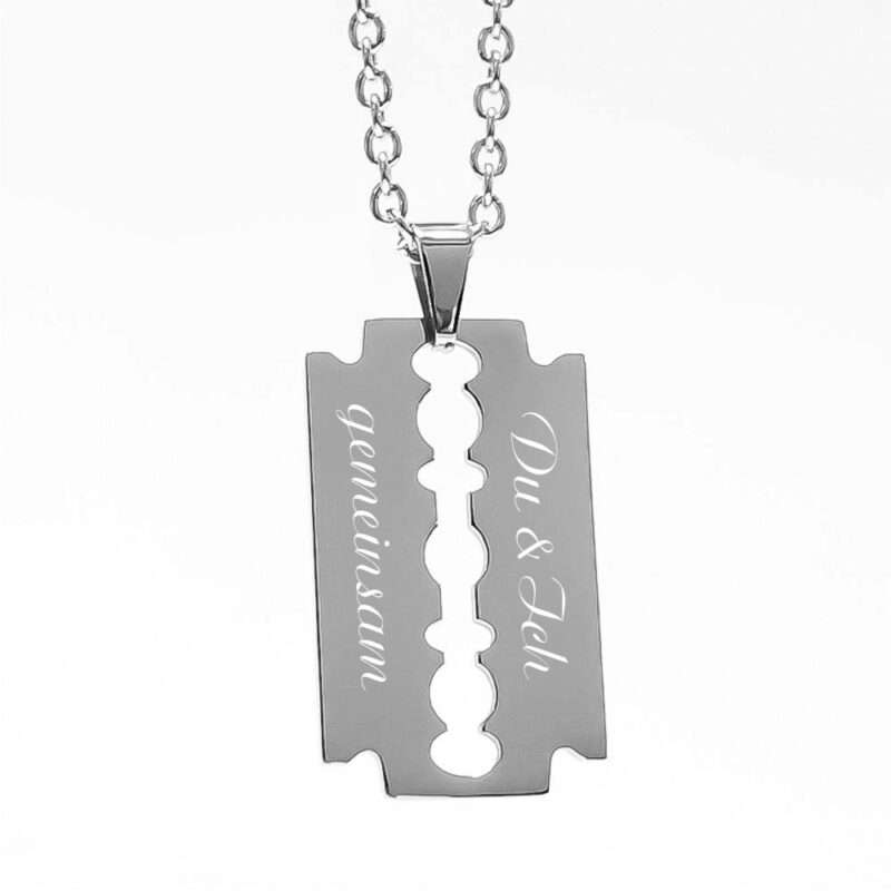 Bild von   anhaenger mit gravur rasierklijpg | Individuelle 🎁 persönliche 🎁 personalisierte Geschenke bedruckt ▪ bestickt ▪ graviert