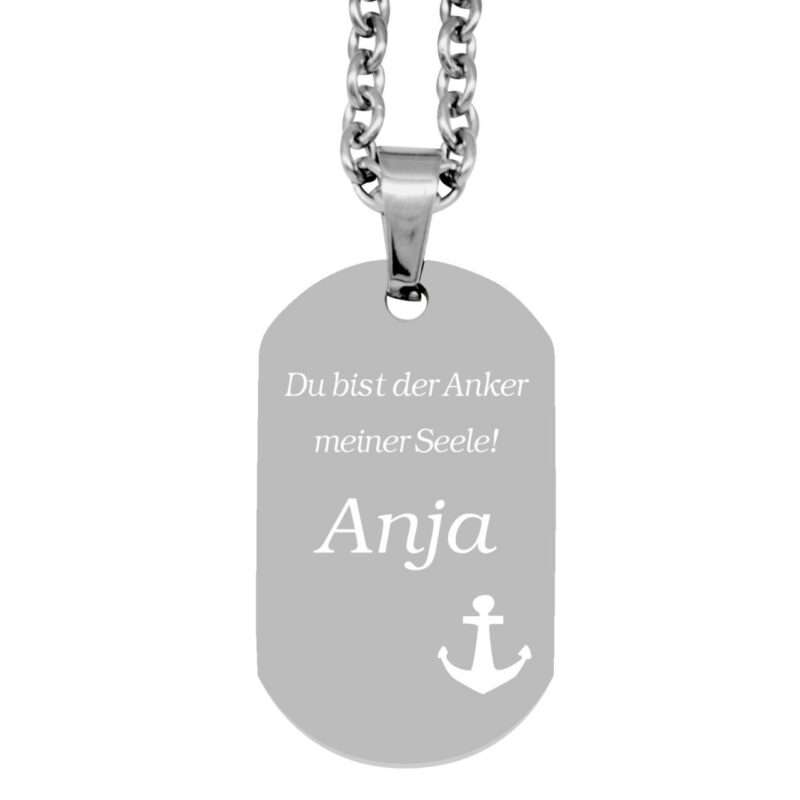 Bild von   anhaenger dogtag anker du bijpg | Individuelle 🎁 persönliche 🎁 personalisierte Geschenke bedruckt ▪ bestickt ▪ graviert