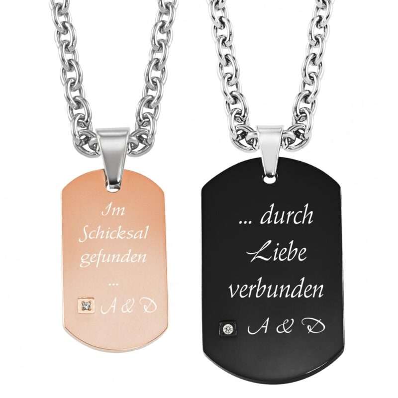 Bild von   partner anhaenger mit gravur djpg | Individuelle 🎁 persönliche 🎁 personalisierte Geschenke bedruckt ▪ bestickt ▪ graviert