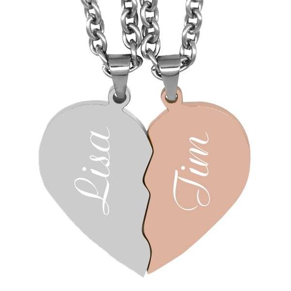 Bild von   partner anhaenger mit gravur gjpg | Individuelle 🎁 persönliche 🎁 personalisierte Geschenke bedruckt ▪ bestickt ▪ graviert
