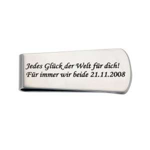 Bild von   geldklammer aus edelstahl polijpg | Individuelle 🎁 persönliche 🎁 personalisierte Geschenke bedruckt ▪ bestickt ▪ graviert