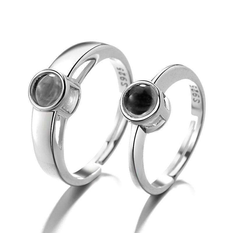 Personalisierte Foto Projektion Paar Ringe