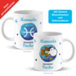 Bild von   tasse mit sternzeichen fischjpg | Individuelle 🎁 persönliche 🎁 personalisierte Geschenke bedruckt ▪ bestickt ▪ graviert