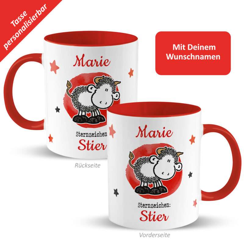 Bild von   tasse mit sternzeichen stierjpg | Individuelle 🎁 persönliche 🎁 personalisierte Geschenke bedruckt ▪ bestickt ▪ graviert