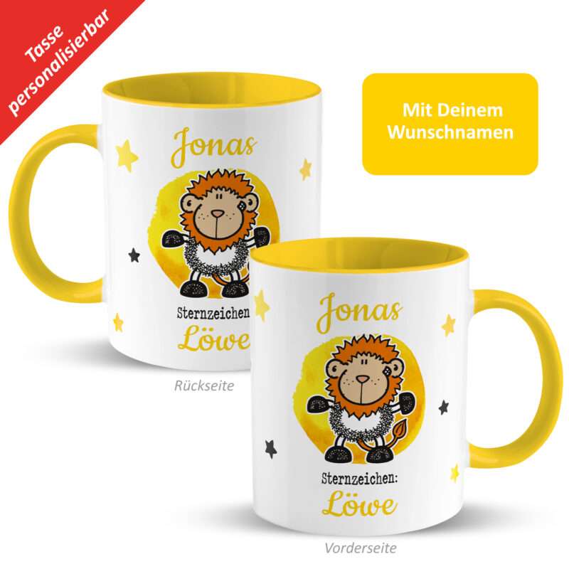 Bild von   tasse mit sternzeichen loewejpg | Individuelle 🎁 persönliche 🎁 personalisierte Geschenke bedruckt ▪ bestickt ▪ graviert