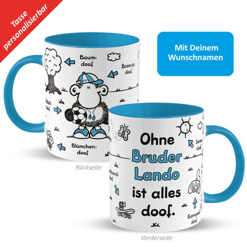Bild von   tasse ohne bruder ist aljpg | Individuelle 🎁 persönliche 🎁 personalisierte Geschenke bedruckt ▪ bestickt ▪ graviert