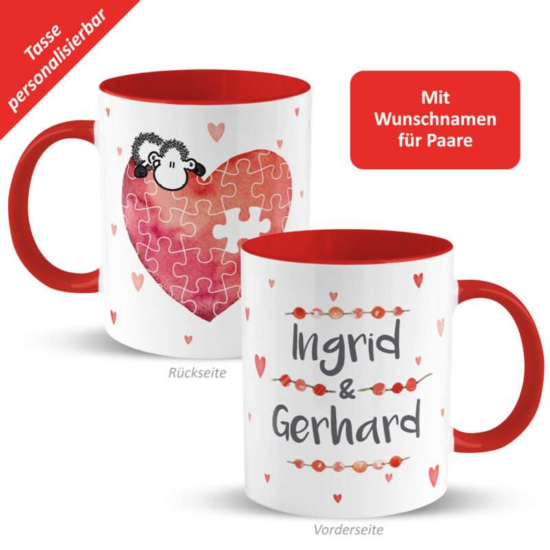 Bild von   tasse fuer paare puzzle mijpg | Individuelle 🎁 persönliche 🎁 personalisierte Geschenke bedruckt ▪ bestickt ▪ graviert