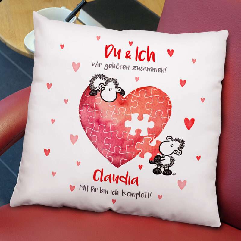 Bild von   kissen fuer verliebte mit dijpg | Individuelle 🎁 persönliche 🎁 personalisierte Geschenke bedruckt ▪ bestickt ▪ graviert