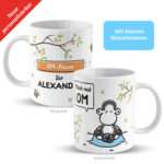 Bild von   tasse mach mal om om pausejpg | Individuelle 🎁 persönliche 🎁 personalisierte Geschenke bedruckt ▪ bestickt ▪ graviert