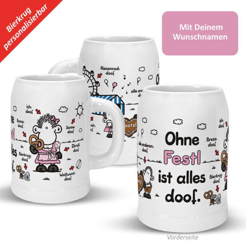 Bild von   bierkrug dirndl ohne ijpg | Individuelle 🎁 persönliche 🎁 personalisierte Geschenke bedruckt ▪ bestickt ▪ graviert