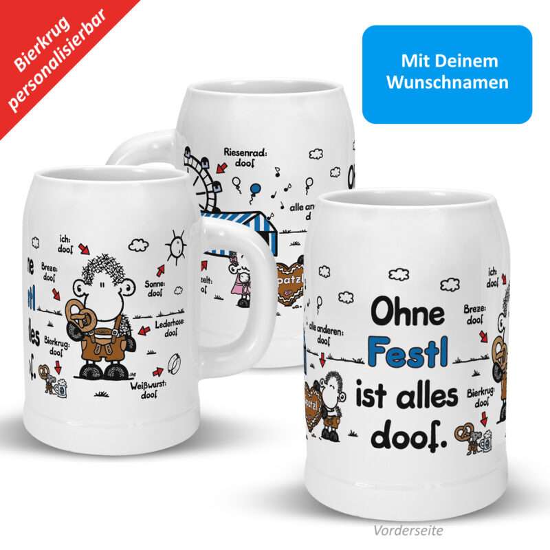 Bild von   bierkrug lederhose ohnejpg | Individuelle 🎁 persönliche 🎁 personalisierte Geschenke bedruckt ▪ bestickt ▪ graviert