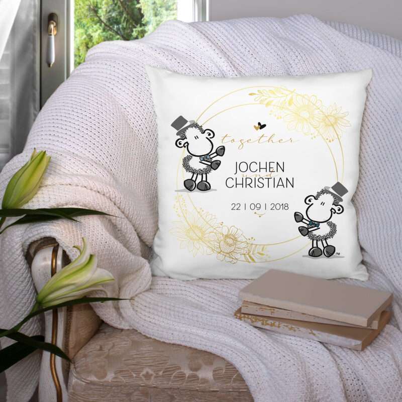 Bild von   kissen hochzeit togetherjpg | Individuelle 🎁 persönliche 🎁 personalisierte Geschenke bedruckt ▪ bestickt ▪ graviert