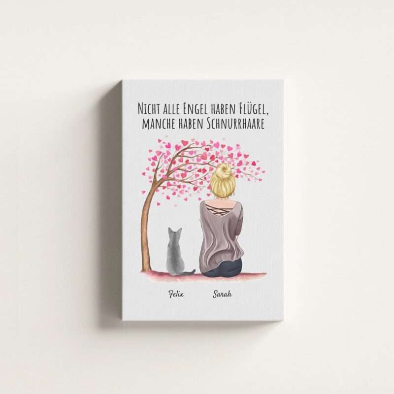 Frau mit Katzen - Personalisierter Kunstdruck (Poster,Leinwand)