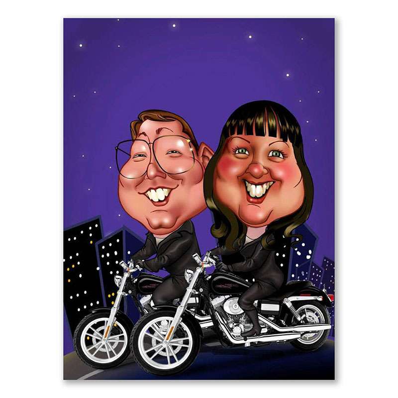 Bild von   karikatur vom foto harleys ijpg | Individuelle 🎁 persönliche 🎁 personalisierte Geschenke bedruckt ▪ bestickt ▪ graviert