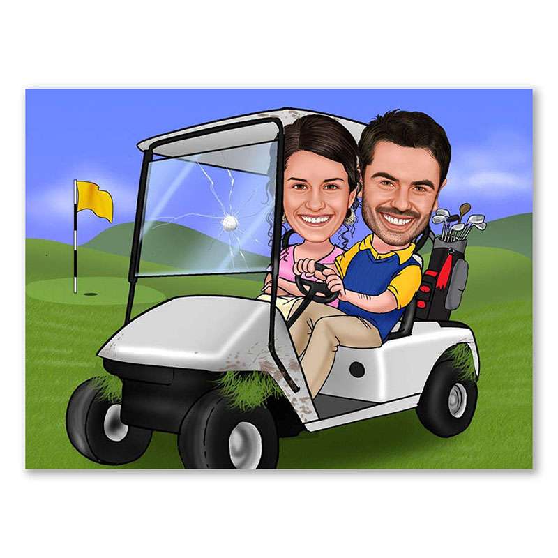 Bild von   karikatur vom foto gold caddjpg | Individuelle 🎁 persönliche 🎁 personalisierte Geschenke bedruckt ▪ bestickt ▪ graviert