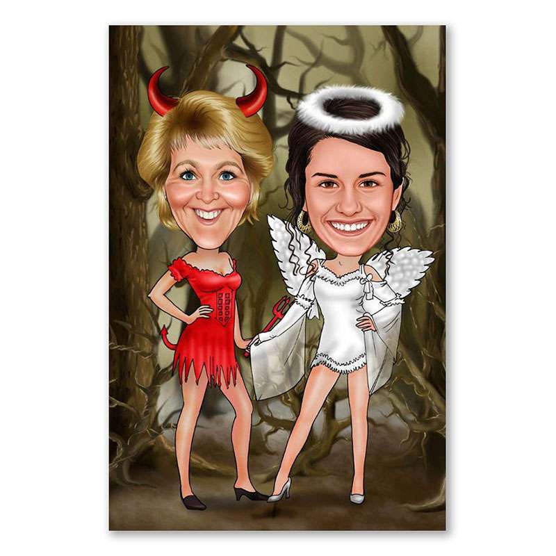 Bild von   karikatur vom foto engelchenjpg | Individuelle 🎁 persönliche 🎁 personalisierte Geschenke bedruckt ▪ bestickt ▪ graviert