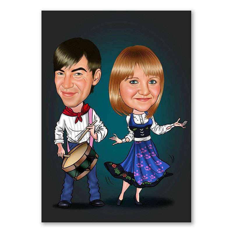 Bild von   karikatur vom foto trachtenajpg | Individuelle 🎁 persönliche 🎁 personalisierte Geschenke bedruckt ▪ bestickt ▪ graviert