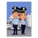 Bild von   karikatur vom foto police ofjpg | Individuelle 🎁 persönliche 🎁 personalisierte Geschenke bedruckt ▪ bestickt ▪ graviert
