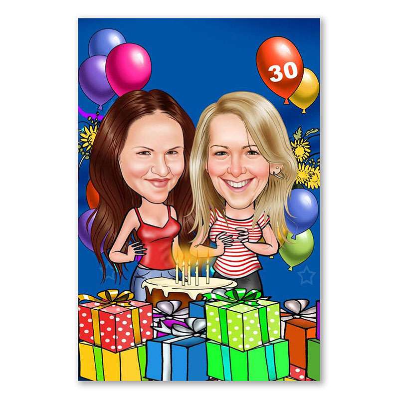 Bild von   karikatur vom foto party girjpg | Individuelle 🎁 persönliche 🎁 personalisierte Geschenke bedruckt ▪ bestickt ▪ graviert