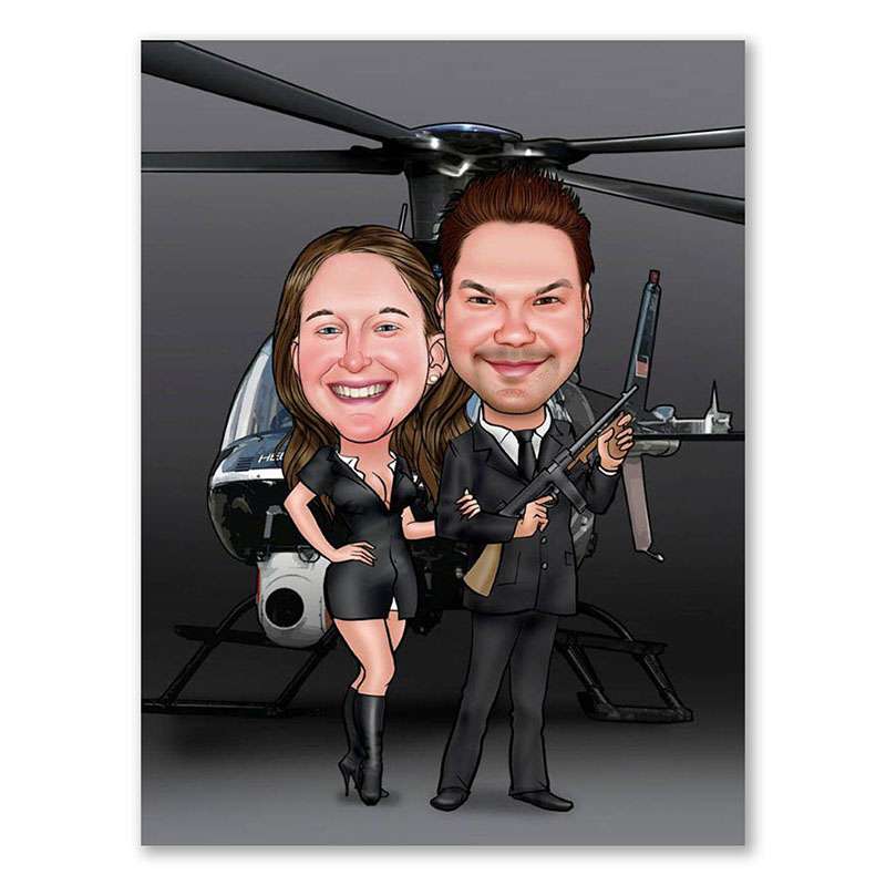 Bild von   karikatur vom foto helikoptejpg | Individuelle 🎁 persönliche 🎁 personalisierte Geschenke bedruckt ▪ bestickt ▪ graviert