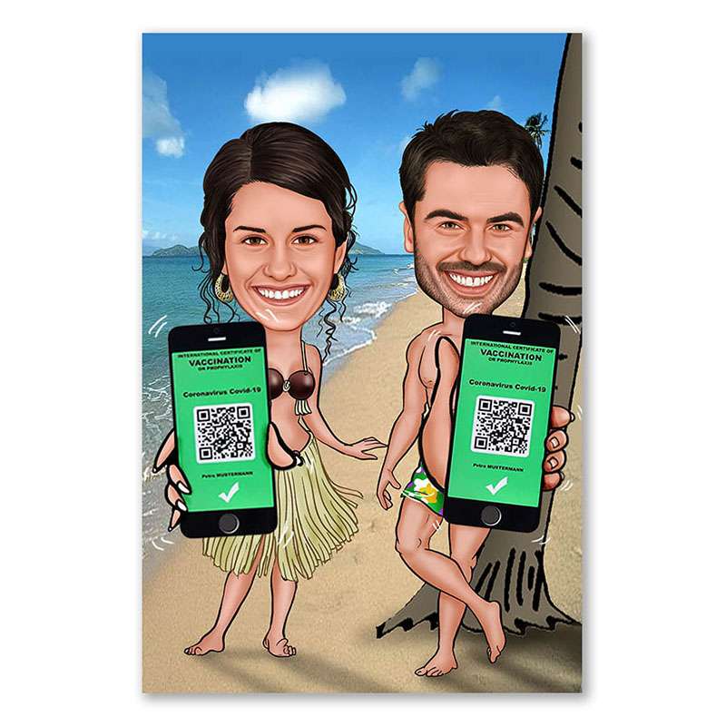 Bild von   karikatur vom foto urlaub amjpg | Individuelle 🎁 persönliche 🎁 personalisierte Geschenke bedruckt ▪ bestickt ▪ graviert