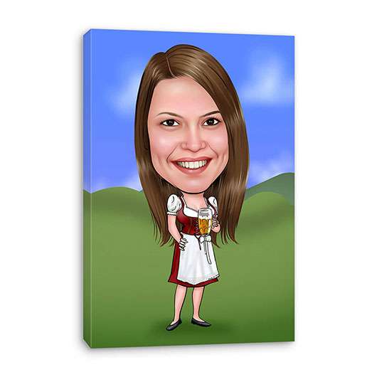 Bild von   karikatur vom foto wiesn frajpg | Individuelle 🎁 persönliche 🎁 personalisierte Geschenke bedruckt ▪ bestickt ▪ graviert