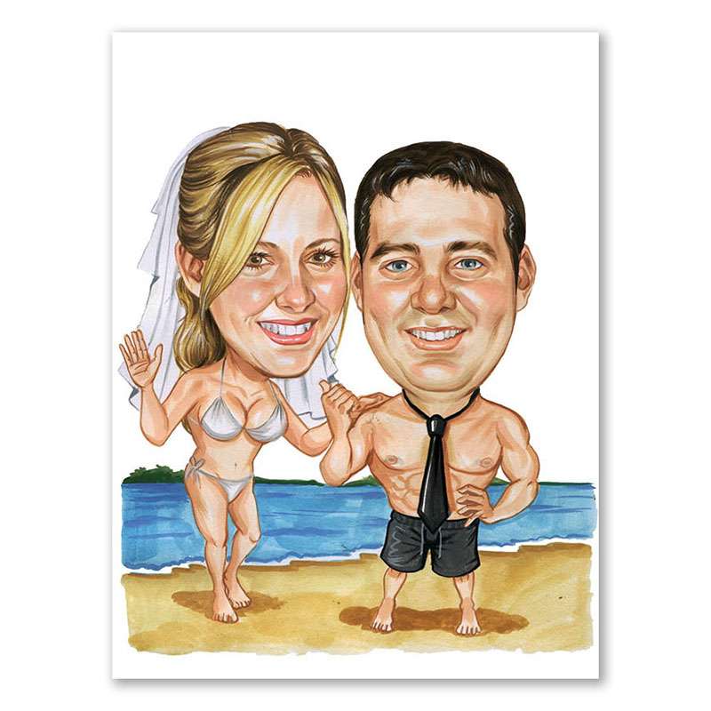 Bild von   karikatur vom foto hochzeitsjpg | Individuelle 🎁 persönliche 🎁 personalisierte Geschenke bedruckt ▪ bestickt ▪ graviert