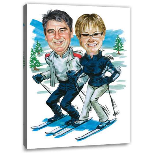 Bild von   karikatur vom foto skifahrerjpg | Individuelle 🎁 persönliche 🎁 personalisierte Geschenke bedruckt ▪ bestickt ▪ graviert