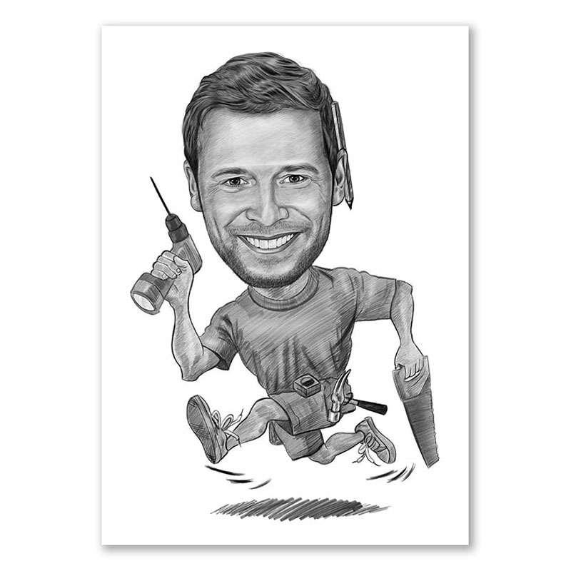 Bild von   karikatur vom foto handwerkejpg | Individuelle 🎁 persönliche 🎁 personalisierte Geschenke bedruckt ▪ bestickt ▪ graviert